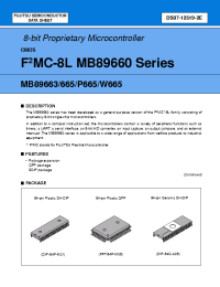 Datasheet MB89663 manufacturer Fujitsu